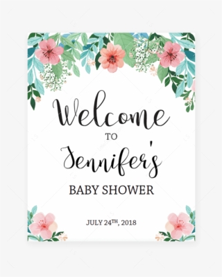 Floral Shower Welcome Sign Printable By Littlesizzle - Printable Baby Prediction Cards
