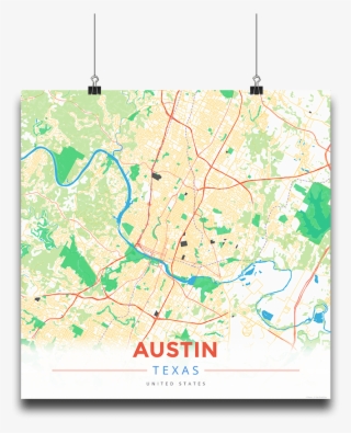 Premium Map Poster Of Austin Texas - Atlas
