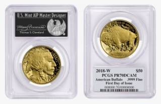 2018-w 1 Oz Gold Buffalo Proof $50 Pcgs Pr70 First - Quarter