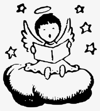 Little Angel Black And White Clipart