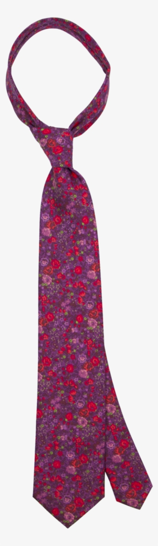 Purple & Red Flowers Tie