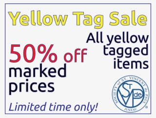 Yellow Tag = 50% Off, Blue Tag = 75% Off - Poster