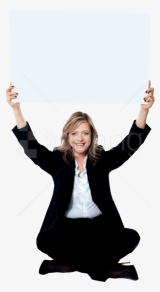 Free Png Download Girl Holding Banner Png Images Background - Business Woman Sitting Png