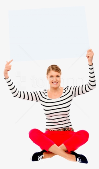 Free Png Download Girl Holding Banner Png Images Background - Hand Holding Banner Png