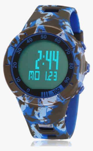 Ohsen New 1615 Stopwatch Chrono Blue Camouflage - Analog Watch