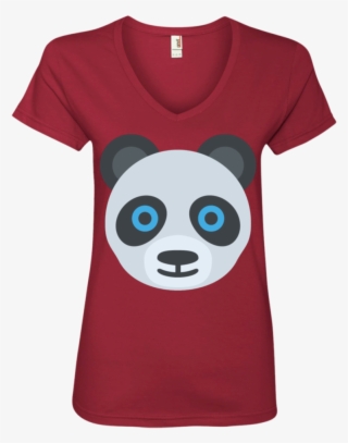 Panda Face Emoji Ladies' V Neck T Shirt - Sudadera De Snoopy Navideña