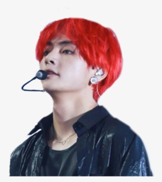 Redhair Sticker - Taehyung Png Red Hair