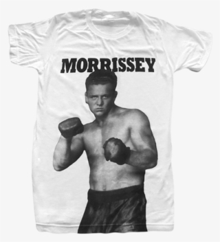 Boxer White Tee - Morrissey Glamorous Glue Poster