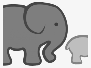 Elephant Clipart Cute - Grey Baby Shower Clipart