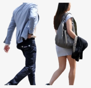 Women Bag Clipart Walking Away - People Walking Cutout Png
