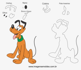 Molde Do Pluto Para Feltro, Eva E Artesanato - Molde Da Minnie E Mickey Em Eva