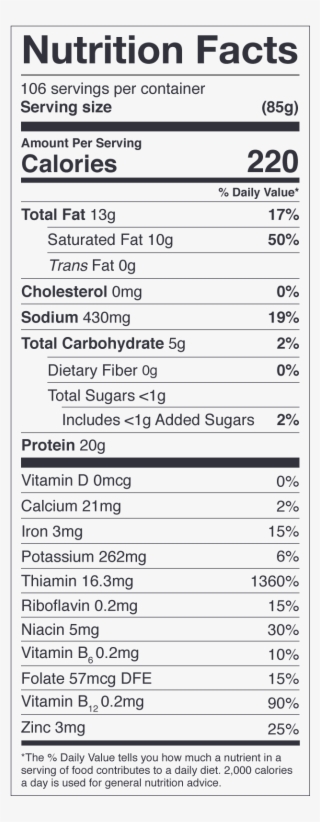 Nutrition Facts For The Impossible Burger - Eggland's Best Nutrition Label