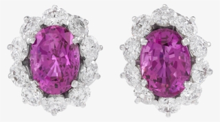 Pink Ceylon Sapphire And Diamond Earrings - Earrings
