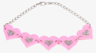 Pink Heart Breaker Choker - Chain