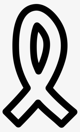 Cancer Ribbon Hand Drawn Outline Comments - Emblem