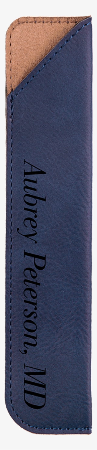 Blue Leatherette Pen Sleeve With Custom Laser Engraving - Strap