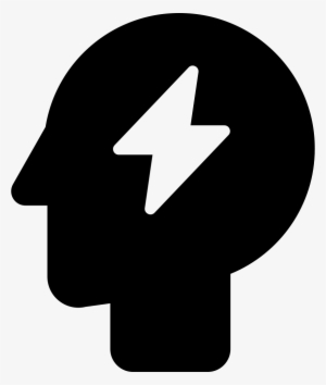 Power Bolt Symbol In Bald Head Comments - Think Icon Png