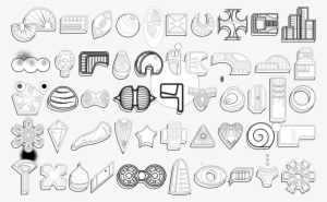 Abstract Shapes With Patterns Black White Clipartist - Monochrome