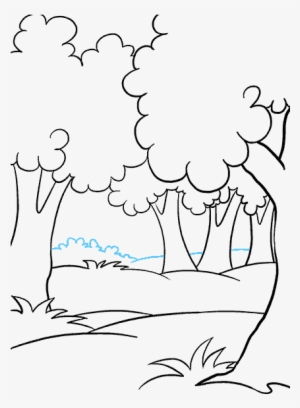 Clip Freeuse Stock How To Draw A Cartoon Forest In - Drawing Of A Forest