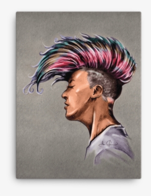Punk Rock Colorful Girl Canvas - Illustration
