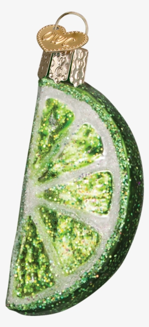Click - 2.5 Inch Old World Christmas Lime Slice Glass Ornament