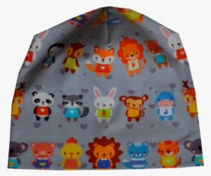 Wrinkled Beanie For Kids, Little Animals - Jersey