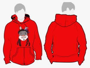 Red Hoodie Beware Of The Hare - Black Zipped Hoodie Template