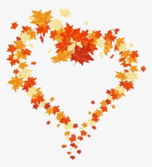 Clipart Pumpkin Heart - Autumn Leaf Heart Png