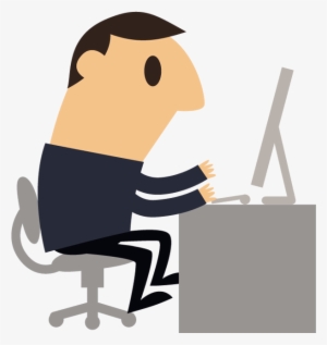 Picture Transparent Stock Businessman Clipart Computer - Cartoon Man At Computer