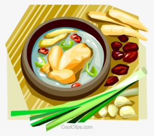 Korean Food Ginseng Chicken In Broth Royalty Free Vector - Cooking