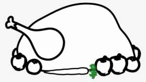 Roasted Chicken Cartoon Illustration Royalty Free Cliparts - Cooked Chicken Black And White