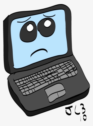 Computers Clipart Cartoon - Cartoon Computer Sad Face