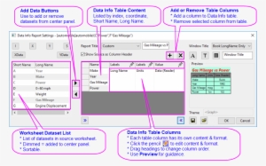Data Info Columns Controls Summary - Information