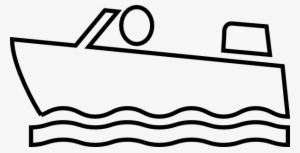 Motorboat-outline Clip Art - Motor Boat'n Picture Ornament