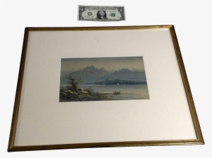 Thomas Mortimer Watercolor Painting Row Boat On Como - Lake Como