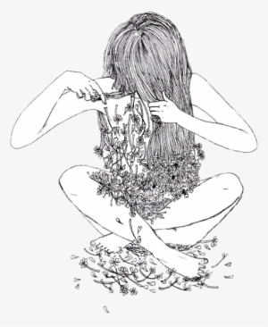 Arts Drawing Depression - Drawing Short Hair Girl