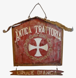 Antique Double Sided Hanging Sign From Italian Trattoria - London