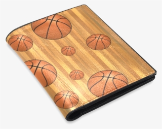 Basketballs With Wood Background Men's Leather Wallet - Plywood
