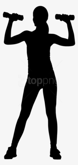 Free Png Girl With Dumbbells Silhouette Png Png - Dumbbells Clipart