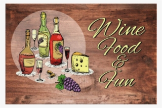 Relaxing Food And Fun Wood Look Designer Canvas Wall - Glass Bottle