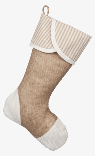 Taupe Ticking Stocking - Sock