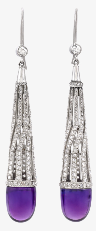 Amethyst Drop Earrings, - Earrings