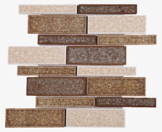 Large Brown And Beige Random Brick Glass And Ceramic - Brick Ceramic Brown