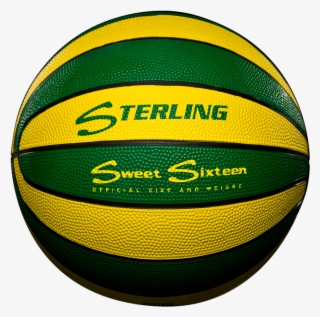 16 Panel Rubber Camp Basketball - Basketball Green And Yellow