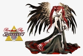 Anime Girl Render Photo Animegirl Render - Anime Warrior With Wings Fallen