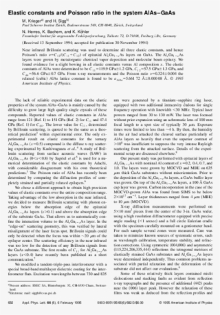 Elastic Constants And Poisson Ratio In The System Alas - Text Page - Holy Land - The Necropolis