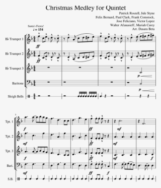 Christmas Medley For Quintet Sheet Music For Trumpet, - Deck The Hall Of The Mountain King