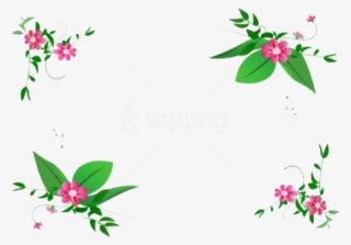 Free Png Flowers Borders Free Download Png Png - Flower Green Vector Png