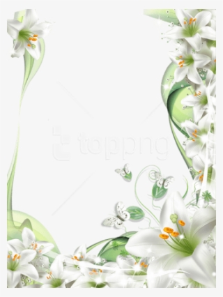 Free Png Best Stock Photos Photo Frame With White Lilies - Frame White Flowers Png