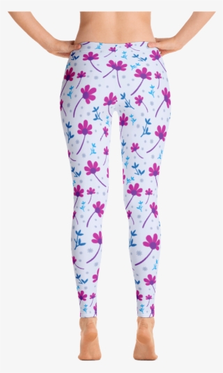 Floral Pattern Light And Blue Leggings - Leggings